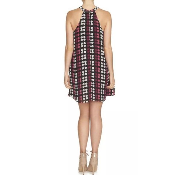 NWT Womens CeCe by Cynthia Steffe Black Dot Steam Halter Shift Dress Sz 14 - Picture 3 of 10